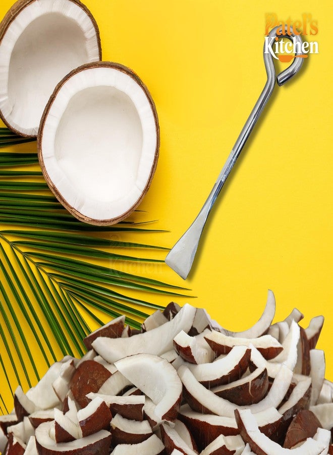 PATEL'S KITCHEN Stainless Steel Coconut Breaker, Coconut Cutter, Coconut Slicer, Core Pit Remover/Coconut Remover, Coconut Skin Peeler - 2 Pieces - Image 2